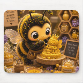 Alfombrilla De Ratón Golden Bumblebee in Bloom Dance.11