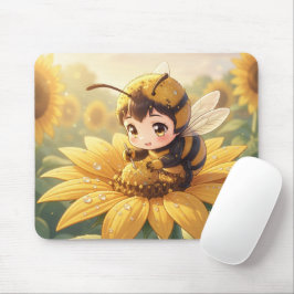 Alfombrilla De Ratón Golden Bumblebee in Bloom Dance.3