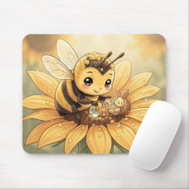 Alfombrilla De Ratón Golden Bumblebee in Bloom Dance.4