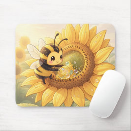 Alfombrilla De Ratón Golden Bumblebee in Bloom Dance.6