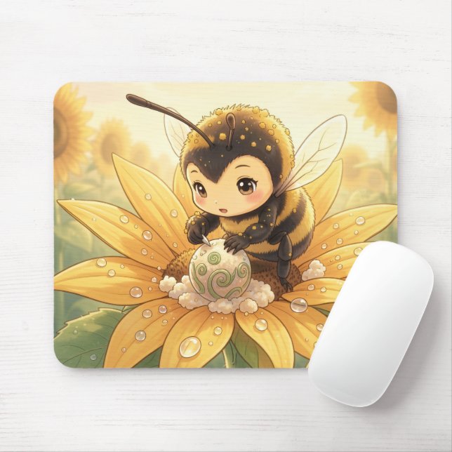 Alfombrilla De Ratón Golden Bumblebee in Bloom Dance.8 (Con ratón)