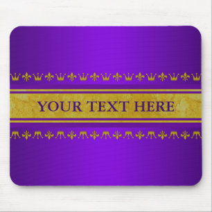 Alfombrilla De Ratón Golden Crown & Lily Border + tu texto y backgr.