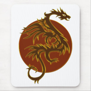 Alfombrilla De Ratón Golden Dragon Sun hacer su propio fondo