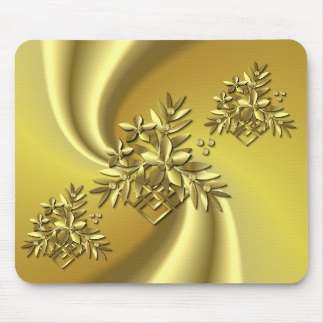 Alfombrilla De Ratón GOLDEN FLORAL ~ Mousepad (Frente)