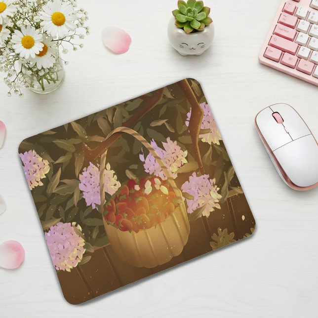 Alfombrilla De Ratón Golden Hour Strawberry Basket Mouse Pad (Subido por el creador)