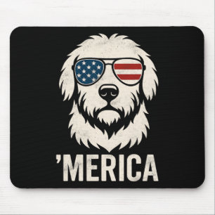 Alfombrilla De Ratón Golden Retriever 4 De Julio Merica Patriotic Amer