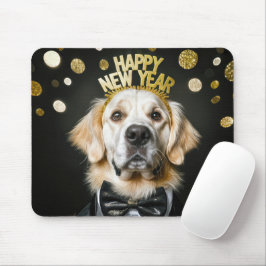 Alfombrilla De Ratón Golden Retriever Año Nuevo Esmoquin