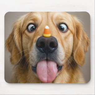 Alfombrilla De Ratón Golden Retriever Con Candy Corn