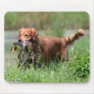 Alfombrilla De Ratón Golden retriever con el pato Mousepad