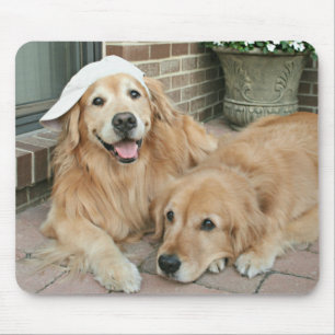Alfombrilla De Ratón Golden retriever con la gorra de béisbol