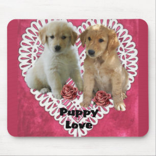 Alfombrilla De Ratón Golden Retriever Cuppies Valentines