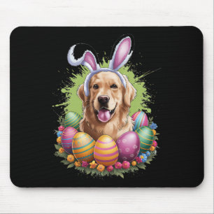 Alfombrilla De Ratón Golden Retriever Dog Bunny Ears Easter Eggys Sprin