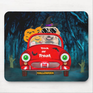 Alfombrilla De Ratón Golden Retriever Dog Driing Car Sasuy Halloween