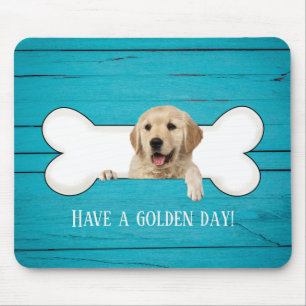 Alfombrilla De Ratón Golden Retriever en hueso de perro