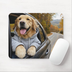 Alfombrilla De Ratón Golden Retriever en una ventana de coche