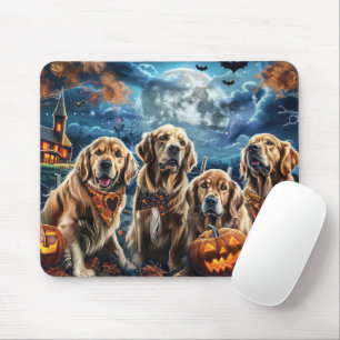 Alfombrilla De Ratón Golden Retriever Halloween Spooky