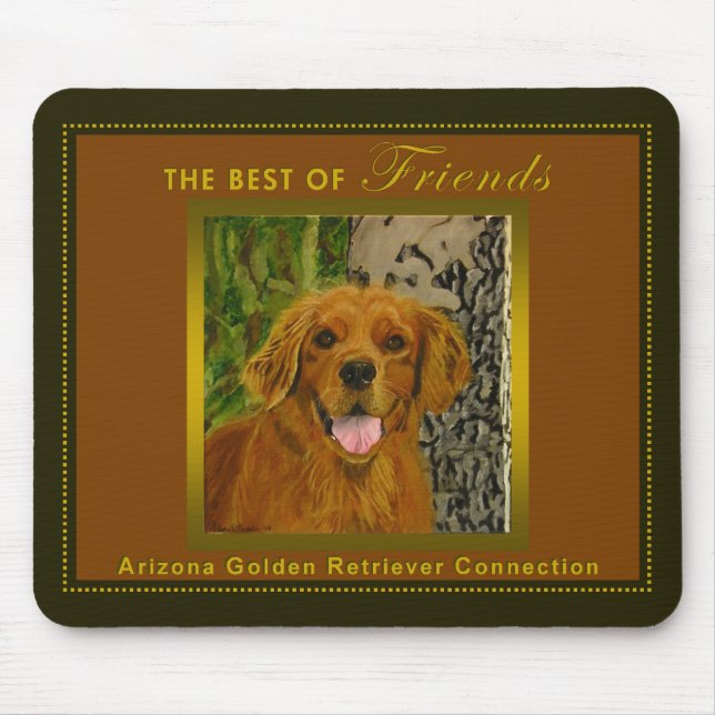 Alfombrilla De Ratón Golden retriever Mousepad de la aceituna clásica y (Frente)