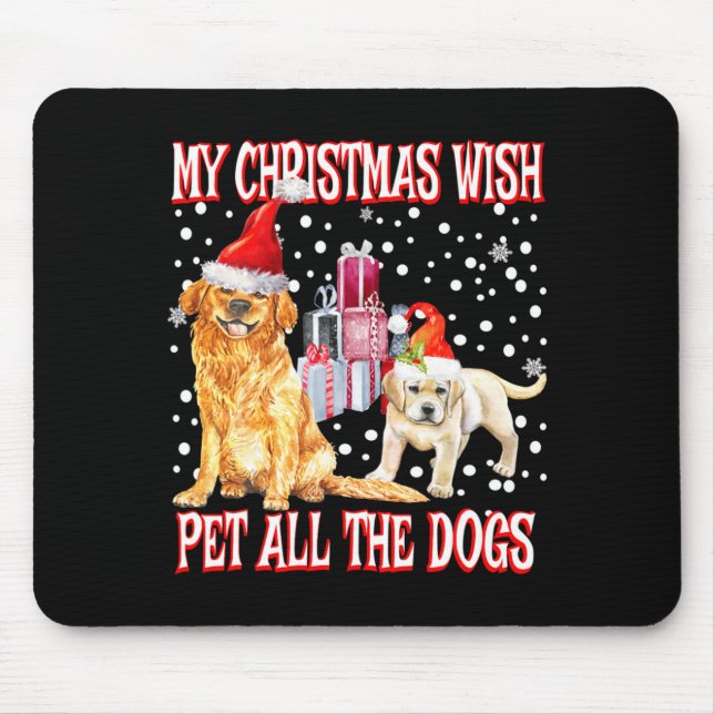 Alfombrilla De Ratón Golden Retriever My Christmas Wish Pet All The D  (Frente)