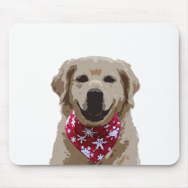 Alfombrilla De Ratón Golden Retriever Puppy con Bandana Mousepad (Frente)