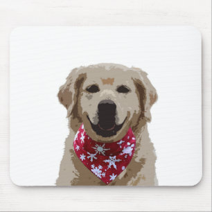 Alfombrilla De Ratón Golden Retriever Puppy con Bandana Mousepad