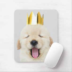 Alfombrilla De Ratón Golden Retriever Puppy Sleepy in Crown