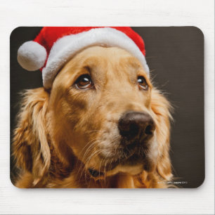 Alfombrilla De Ratón Golden retriever que presenta para su navidad