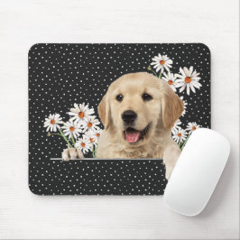 Alfombrilla De Ratón Golden Retriever y Daisies