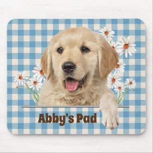 Alfombrilla De Ratón Golden Retriever y Daisies Mouse Pad