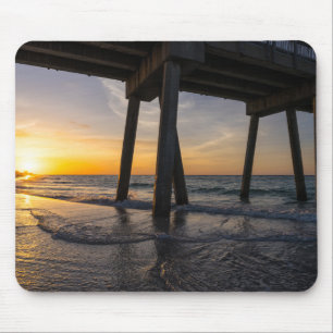 Alfombrilla De Ratón Golden Sunrise Under Pensacola Pier Mousepad