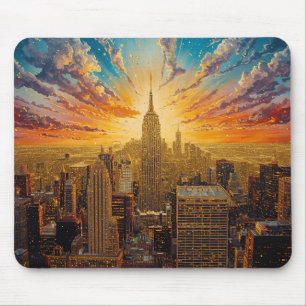 Alfombrilla De Ratón Golden Sunset sobre el Skyline de Nueva York