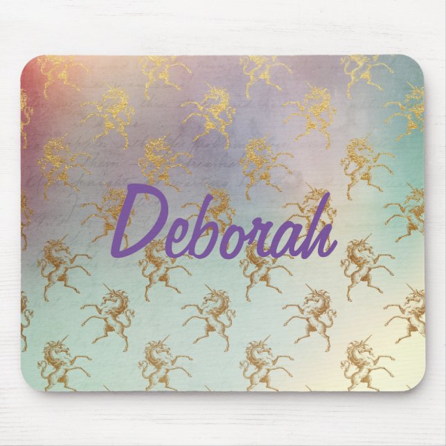 Alfombrilla De Ratón Golden Unicornios (Frente)