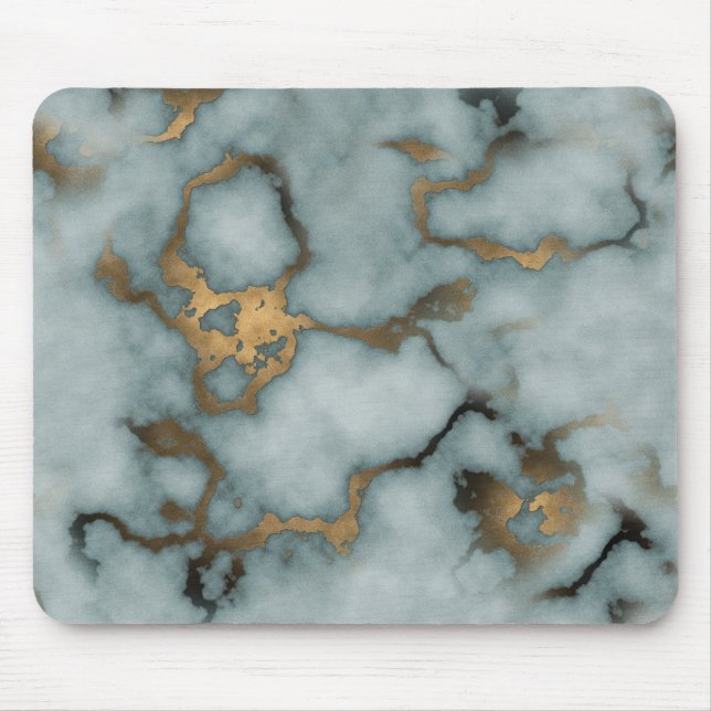 Alfombrilla De Ratón Golden Vein Marble  Ocean Mist Mouse Pads (Frente)