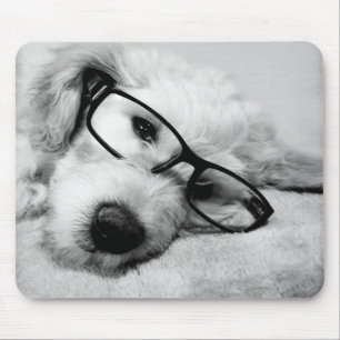 Alfombrilla De Ratón Goldendoodle con vidrio