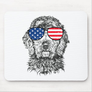 Alfombrilla De Ratón Goldendoodle Doodle Perro Patriótico Usa 4 De Juli