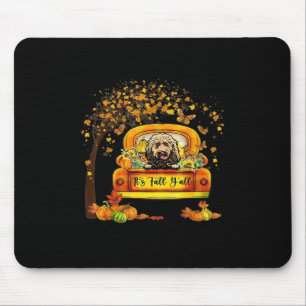 Alfombrilla De Ratón Goldendoodle Fall Y'all Pumpkin de Acción de Graci
