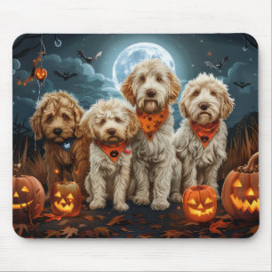 Alfombrilla De Ratón Goldendoodle Halloween Spooky