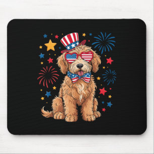 Alfombrilla De Ratón Goldendoodle Patriótico 4 De Julio Golden Doodle D