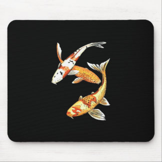Alfombrilla De Ratón Goldfish de Koi del japonés en negro