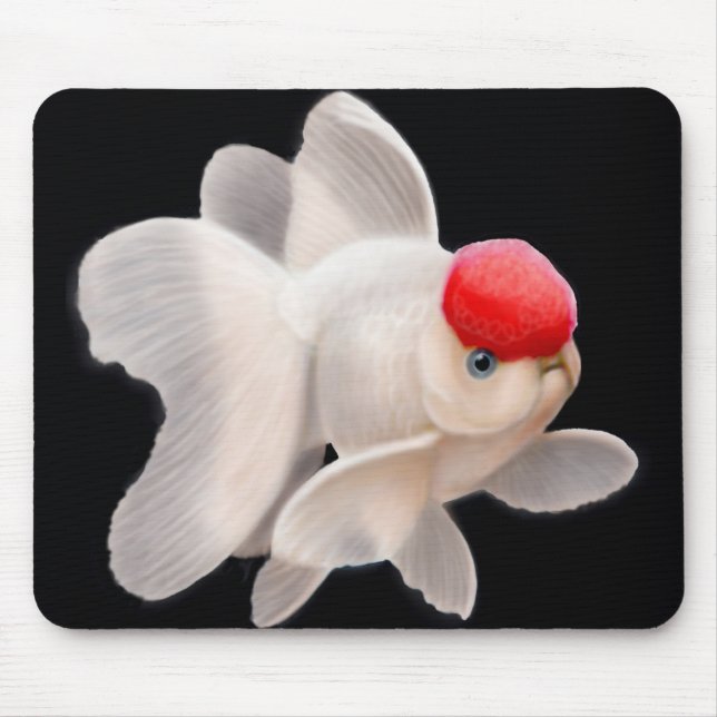 Alfombrilla De Ratón Goldfish rojo Mousepad de Oranda del casquillo (Frente)