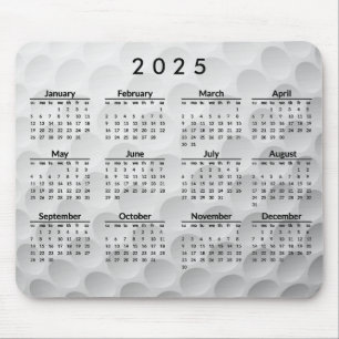 Alfombrilla De Ratón Golf Ball Design 2025 Calendar Mousepad