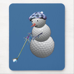Alfombrilla De Ratón Golf Ball Snowman