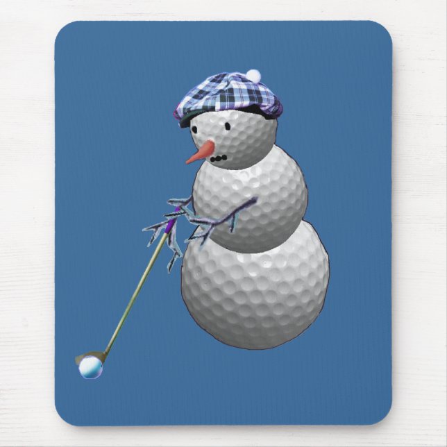 Alfombrilla De Ratón Golf Ball Snowman (Frente)