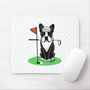 Alfombrilla De Ratón Golf Boston Terrier Dog (negro) Cute