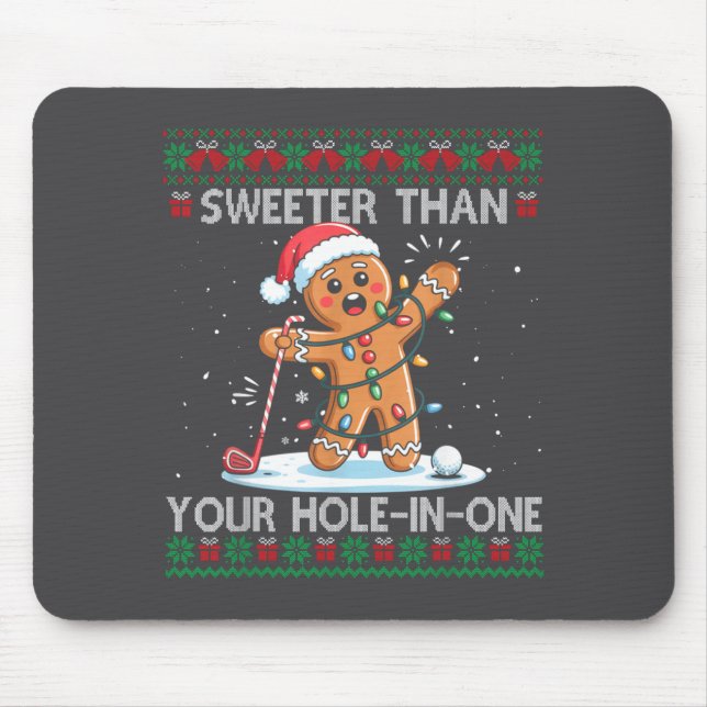 Alfombrilla De Ratón Golf Christmas Gingerbread Sweeter Than Your Hole- (Frente)