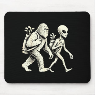 Alfombrilla De Ratón Golf divertido Bigfoot Sasquatch Alien Ovni Golfis