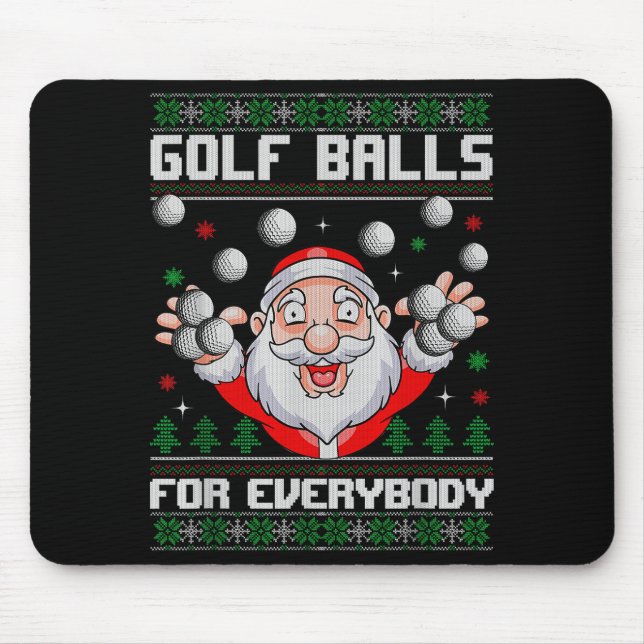 Alfombrilla De Ratón Golf For Everybody Santa Ugly Christmas Golfing  (Frente)