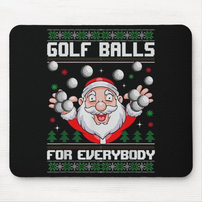 Alfombrilla De Ratón Golf For Everybody Santa Ugly Christmas Golfing  (Frente)