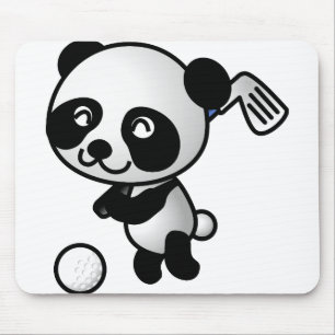 Alfombrilla De Ratón Golf Jugando Panda