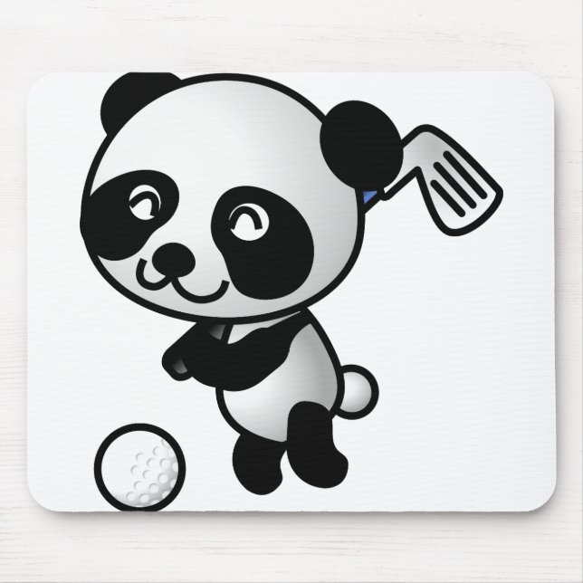 Alfombrilla De Ratón Golf Jugando Panda (Frente)