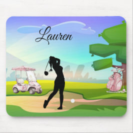 Alfombrilla De Ratón Golf Mousepad with Golfer Swinging